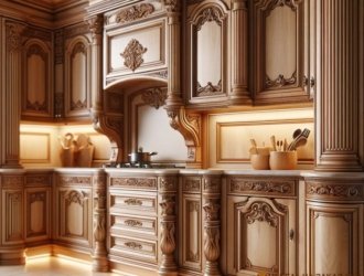 линейная кухня в классическом стиле