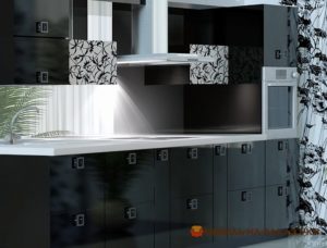 кухня с черными мдф фасадами на заказ