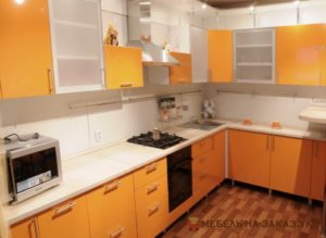 черно оранжевая кухня под заказ в киеве