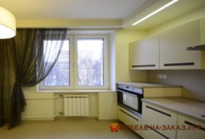 деревянная желтая кухня на заказ Киев