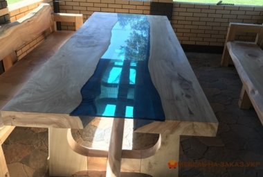 Wood slab coffee table
