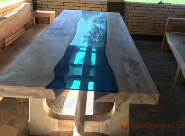 Wood slab coffee table