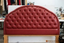 бордовое классическое мягкое изголовье