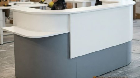 купить рецепцию под заказ бело серая