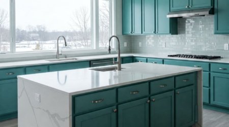 кухня с островом для просторных помещений