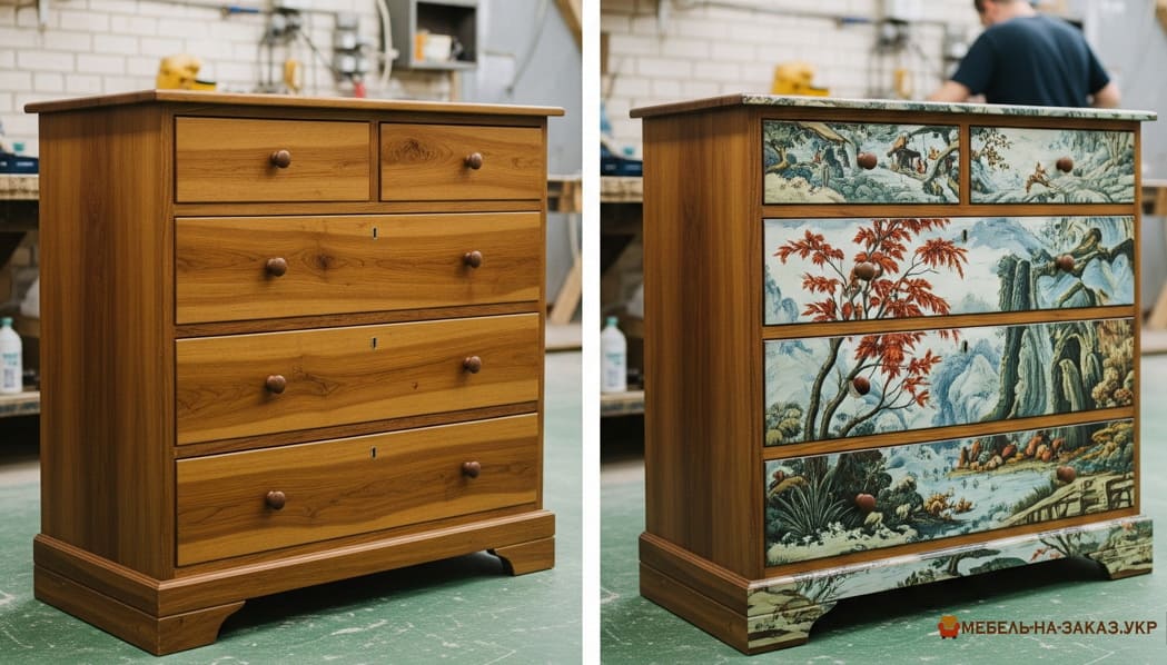 как нанести декупаж на комод
